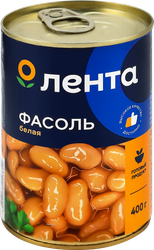 Фасоль белая ЛЕНТА в собственном соку, 400г, изображение