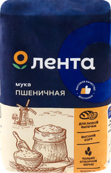 Мука пшеничная ЛЕНТА высший сорт, 1кг, крупный план