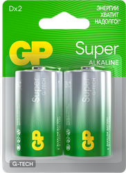 Батарейки алкалиновые GP Super Alkaline D LR20/13A, 2шт, изображение