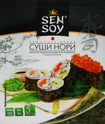 Морские водоросли для приготовления суши SEN SOY Premium Суши Нори, 5 листов, 14г, изображение