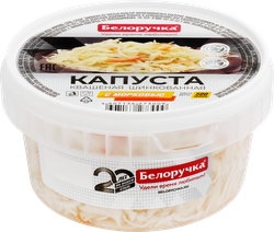 Капуста квашеная БЕЛОРУЧКА с морковью, 500г, фотография