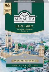 Чай черный AHMAD TEA Earl Grey с бергамотом байховый листовой, 200г, картинка