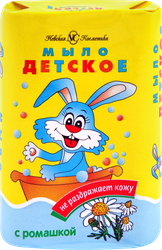 Мыло туалетное детское НЕВСКАЯ КОСМЕТИКА Детское с ромашкой, 90г, крупный план