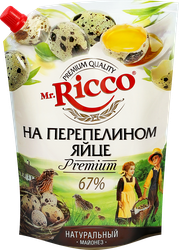 Майонез MR.RICCO Organic на перепелином яйце 67%, 800мл, детальное фото