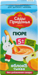 Пюре фруктово-овощное САДЫ ПРИДОНЬЯ Яблоко, тыква, с 5 месяцев, 125г, детальное фото