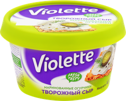 Сыр творожный КАРАТ Виолетта с огурцами и зеленью 70%, без змж, 140г, детальное фото