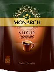 Кофе растворимый MONARCH Velour натуральный порошкообразный, 70г, крупный план