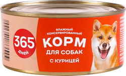 Корм консервированный для собак 365 ДНЕЙ Цыпленок, 325г, крупный план