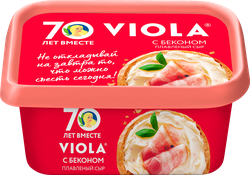Сыр плавленый VIOLA с беконом 50%, без змж, 400г, крупный план