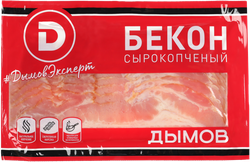 Бекон сырокопченый ДЫМОВ, нарезка, 200г, крупный план