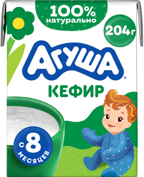 Кефир детский АГУША Первая ложка 3,2%, с 8 месяцев, без змж, 204г, фотография
