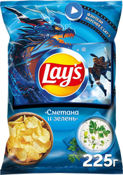 Изображение товара Чипсы картофельные LAY'S Сметана и зелень, 225г