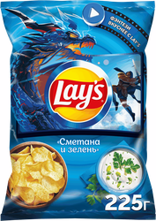 Чипсы картофельные LAY'S Сметана и зелень, 225г, детальное фото