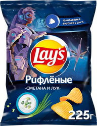 Чипсы картофельные LAY'S Сметана и лук, 225г, детальное фото