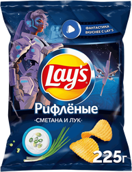 Чипсы картофельные LAY'S Сметана и лук, 225г, вид