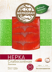 Нерка слабосоленая МЕРИДИАН ломтики, 120г, фото