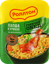 Изображение товара Лапша РОЛЛТОН куриная По-домашнему, 90г