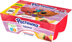 Творог для детей РАСТИШКА Клубника, банан/Пломбир 3,5%, без змж, 6x45г, детальное фото