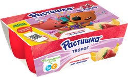 Творог для детей РАСТИШКА Клубника, банан/Пломбир 3,5%, без змж, 6x45г, фотография