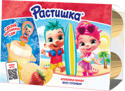 Творог для детей РАСТИШКА Клубника, банан/Пломбир 3,5%, без змж, 6x45г, вид