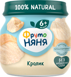 Изображение товара Пюре мясное ФРУТОНЯНЯ Кролик, с 6 месяцев, 80г