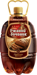 Квас РЖАНОЙ БОЧОНОК натурального брожения фильтрованный, 1.5л, детальное фото
