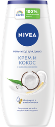 Гель для душа NIVEA Крем и кокос увлажняющий, 250мл, картинка