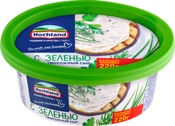 Сыр творожный HOCHLAND с зеленью 60%, без змж, 220г, фотография