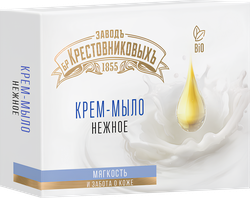 Крем-мыло туалетное ЗАВОД БРАТЬЕВ КРЕСТОВНИКОВЫХ Нежное, 120г, детальное фото