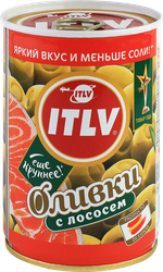 Изображение товара Оливки с лососем ITLV зеленые, 300г