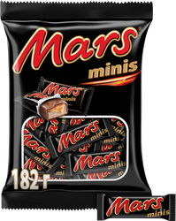 Конфеты MARS Minis c нугой и карамелью, 182г, крупный план