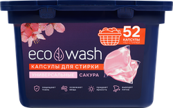Капсулы для стирки ECOWASH, 52шт, крупный план