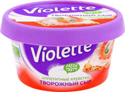 Сыр творожный КАРАТ Виолетта с креветками 70%, без змж, 140г, картинка