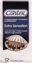 Презервативы CONTEX Extra Sensation, 12шт, крупный план
