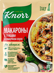 Смесь KNORR На второе Макароны в сливочном соусе с грибами, 26г, крупный план