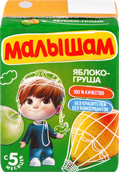 Нектар МАЛЫШАМ Яблоко-груша неосветленный, с 5 месяцев, 200мл, фото