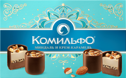 Конфеты КОМИЛЬФО Миндаль и крем-карамель, 116г, вид