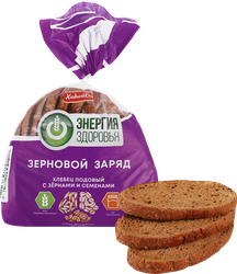 Хлебец подовый ЭНЕРГИЯ ЗДОРОВЬЯ с зернами и семенами, в нарезке, 300г, фото