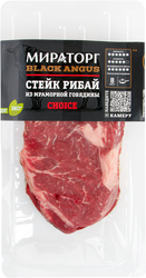 Стейк из мраморной говядины МИРАТОРГ Рибай Black Angus, 320г, крупный план