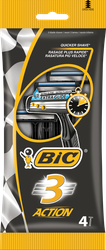 Бритвы мужские BIC 3 Action, 4шт, изображение
