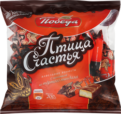 Конфеты ПОБЕДА ВКУСА Птица счастья вафельные, 200г, вид