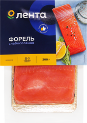 Форель слабосоленая ЛЕНТА филе-кусок, 200г, крупный план