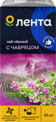 Чай черный ЛЕНТА с чабрецом байховый, 25пак, детальное фото