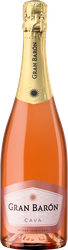 Вино игристое GRAN BARON Rose Кава DO розовое брют, 0.75л, крупный план