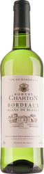 Вино ROBERT CHARTON Блан де Блан Бордо ординарное белое сухое, 0.75л, крупный план