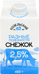 Снежок йогуртовый КОЗЕЛЬСКОЕ МОЛОКО с сахаром 2,5%, без змж, 450г, фотография