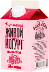 Йогурт питьевой КОЗЕЛЬСКОЕ МОЛОКО Малина 2,5%, без змж, 450г, изображение