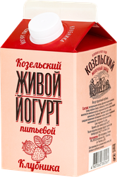 Йогурт питьевой КОЗЕЛЬСКОЕ МОЛОКО Клубника 2,5%, без змж, 450г, фото