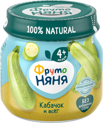 Пюре овощное ФРУТОНЯНЯ Кабачок, с 4 месяцев, 80г, детальное фото
