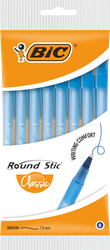 Набор шариковых ручек BIC Round Stic Classic, синий, 8шт, фотография
